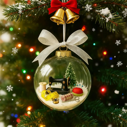 🎄 50% OFF NOW! ✨ Holiday Sewing Snow Globe - DIY Craft Ornament with Glitter & Mini Figures, Festive Decor for Tree or Gift 🧵📦