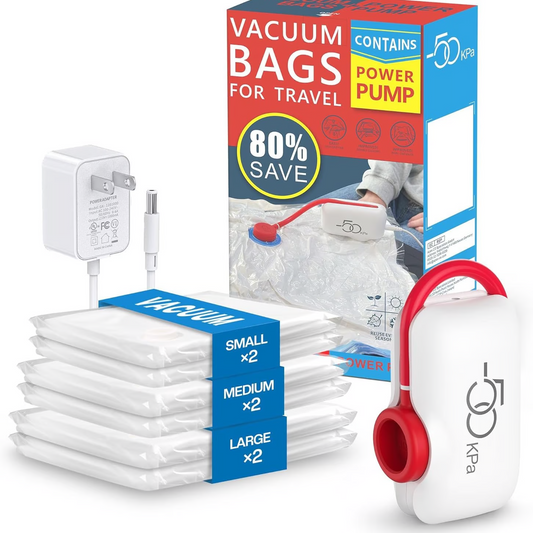 📦 50% OFF WHILE STOCKS LAST! 🔥 USB Electric Vacuum Sealer Bags - Save 80% Space, Reusable & Airtight for Food/Travel 🍖✈️