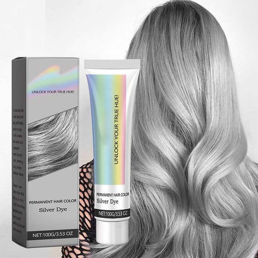 💜 BUY 2 GET 1 FREE! ✨ 2-in-1 Natural Silver Hair Dye - Covers Grays Gently with Botanical Extracts, No Ammonia Damage 🌿🧴