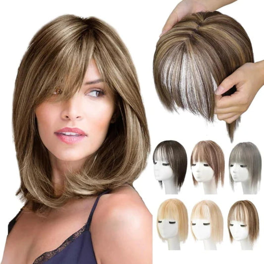 💇♀️ 50% OFF FLASH SALE! ✨ Natural Hair Toppers with Bangs for Women - Realistic Hair Integration with Invisible Clips for Instant Volume 🌸💫