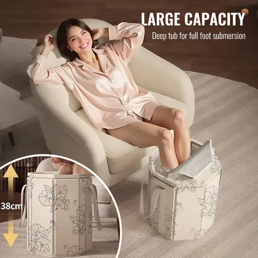 🛁 50% OFF NOW! ✨ Portable Foldable Foot Soaking Tub - Deep Relaxation with Massage Rollers & Quick-Drain Design for Spa Experience at Home 💆♀️🌿