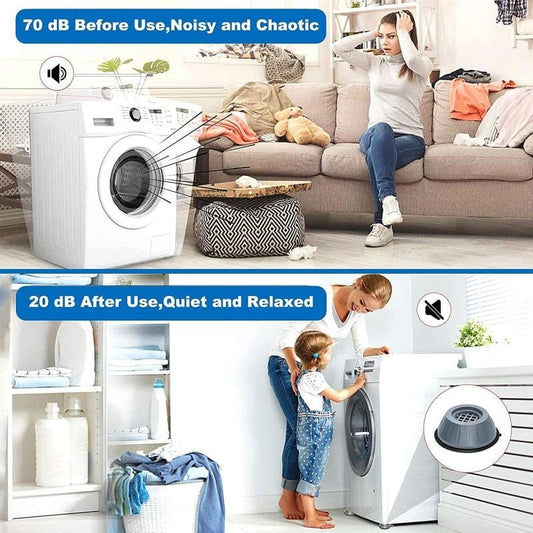 🏡 BUY 2 GET 1 FREE! ✨ Anti-Vibration Washing Machine Pads (4PCs) - Noise Reducing & Stabilizing Base for Quiet Operation and Floor Protection 🧼🔇
