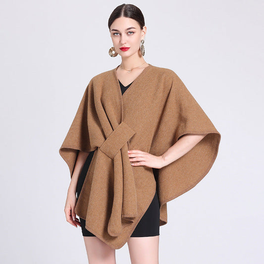 🧣 60% OFF NOW! ✨ Women's Elegant Faux Wool Wrap Shawl - Soft Thermal Lining with Hidden Pocket for Versatile Style & Comfort 🌸🛍️