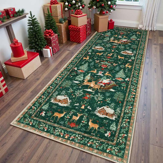 🦌 50% OFF NOW! ✨ Soft Non-Slip Christmas Rug - Festive Holiday Decor with Anti-Skid Backing for Living Room & Bedroom 🎄🏠