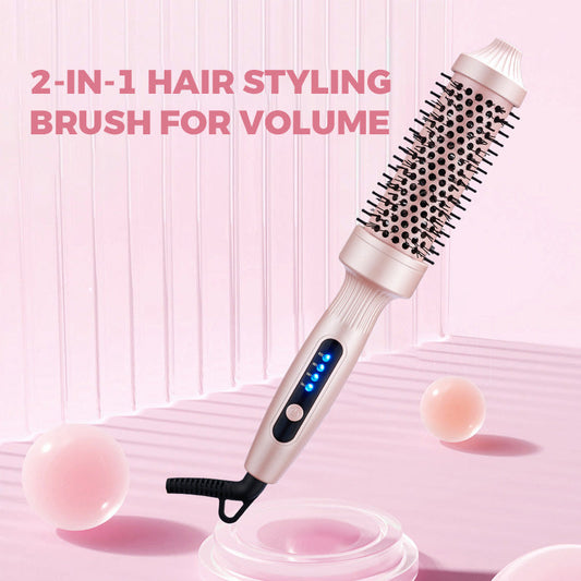 💇♀️ 60% OFF NOW! ✨ 2-in-1 Hair Styling Brush for Volume - Ionic Technology with Anti-Static Bristles for Lift & Shine in One Step 🌟🌀