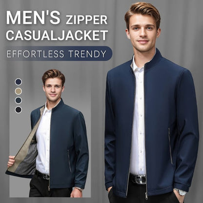 🧥 60% OFF HOT SALE! ✨ Men's Standing Collar Zipper Jacket - Modern Casual Design with Lightweight Warmth for Everyday Style ⚡🛒