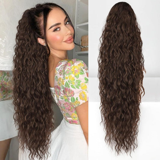 💇‍♀️ 60% OFF NOW! ✨ Curly Wavy Hair Extension with Ponytail – Frizz Control, Natural Look & Clip-In Design 💜