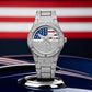 ⌚ 50% OFF NOW! 🦅 Gold Plated Hip Hop Style Patriotic Watch – Iced Out, Eagle Dial & Quartz Movement 🇺🇸