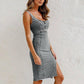 🌞 50% OFF NOW!  👗Women's U-Neck Denim Bodycon Cami Dress – Adjustable Straps, Thigh-High Slit & Stretch Fit 👖