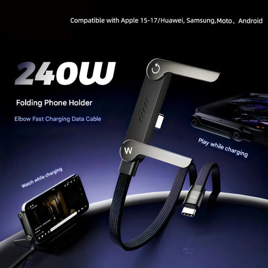 📱 LIMITED-TIME 50% OFF ⚡ 2-in-1 Fast Charging Cable — Charge & Watch Hands-Free