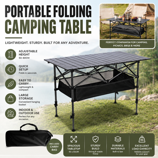 🎉New arrival 50% OFF!🏕️Carbon Steel Folding Camping Table｜Quick Setup Portable Outdoor Picnic Table ✨