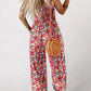 ✨ 50% OFF NOW! 🌼 Women’s Floral Sleeveless Jumpsuit – Smocked Bust & Wide-Leg Summer Chic 👒🏖️