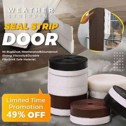 🚪🔥50% OFF! 5M Self‑Adhesive Door Seal Strip, Soundproof Dust Insect Blocker, Flexible Silicone Weather Stripping✨