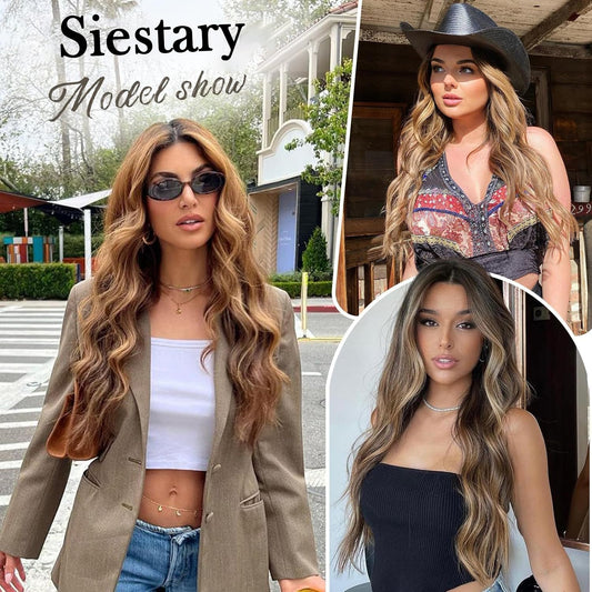 💖 50% OFF NOW! 💁 Women's Gradient Long Wavy Wig - Natural Look with Adjustable Cap, Heat-Resistant Fibers for Daily Styling 🌟📦