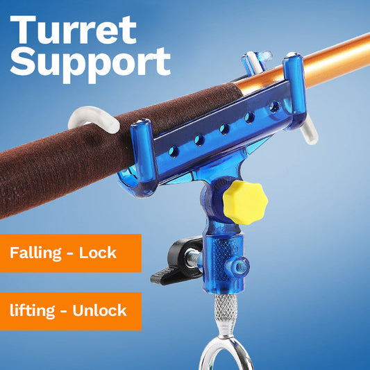 🎣 LIMITED-TIME 50% OFF 🔒 Fishing Rod Self-Locking Turret Bracket — 360° Rotation, Stainless Steel