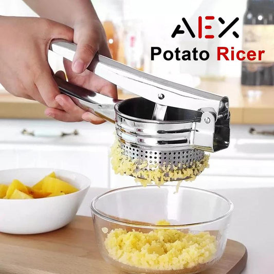 🥔 50% OFF NOW! 🍹 AEX Multifunctional Stainless Steel Press – For Potatoes, Juice & Food – Heavy-Duty & Easy to Clean ✨