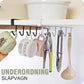 🏠 50% OFF NOW!🔥 Under Shelf Hanger with 6 Hooks – Space Saving Kitchen Organizer – No Drill Storage Rack – Steel Utensil Holder for Cabinet & Wardrobe 🍴