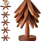🌲 50% Off Now ✨ Gravity-Activated Wooden Tree Trivet Set — 4 Foldable Trivets & Stand 🎁