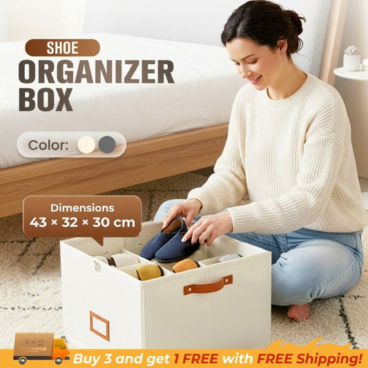 🔥HOT SALE 50% OFF! 👟📦 Stop piling shoes in messy stacks — this foldable shoe box doubles your closet space. Dustproof, breathable, and stackable. A place for every pair. ✨
