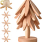 🌲 50% Off Now ✨ Gravity-Activated Wooden Tree Trivet Set — 4 Foldable Trivets & Stand 🎁