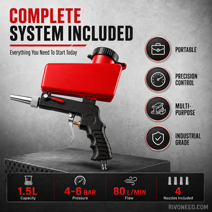 🚀 LIMITED-TIME 50% OFF 🛠️ Portable Pneumatic Sand Blaster Gun — Rust Removal, Polishing & Detailing