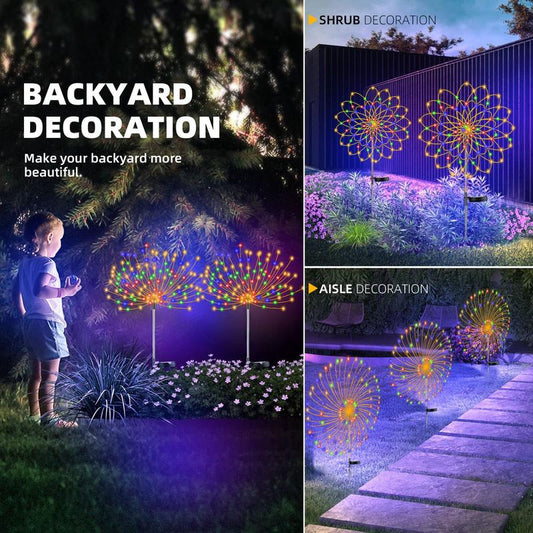 📢📢50% OFF !! ⏰IP65 Waterproof Solar Fireworks Garden Lights｜90 LEDs DIY Outdoor Patio Decor Lamp ✨