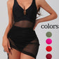 👙 50% OFF NOW! 🌊 Solid Color One-Piece Swimsuit – Mesh Waist, Irregular Hem & Adjustable Straps – Sexy, Flattering & Poolside Ready 💫