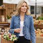 🧥 50% OFF NOW! 🌸 Women's Ruffle Trim Open-Front Denim Jacket – Lightweight & Feminine – Versatile & Chic 👗