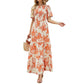👗 50% OFF NOW! 🌸 Women's Casual Floral Print Maxi Dress – Flutter Sleeves, Smocked High Waist & Flowy Tiered Skirt ✨