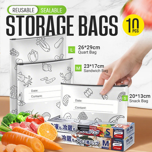 💥 BUY 1 GET 1 FREE! 🥡 Reusable Aluminum Foil Sealable Storage Bags – Eco-Friendly & Convenient ✨