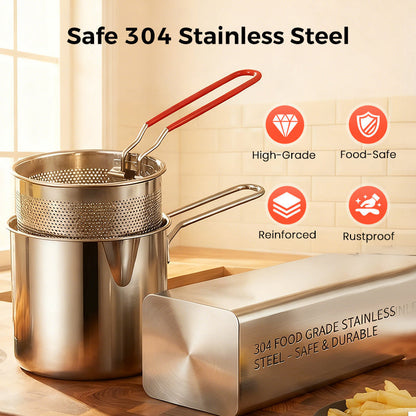 🎉 2026 New Arrival — Over 12,000 Sold! 🍳 304 Stainless Steel Fryer – Crispy Fries, Golden Chicken, Zero Mess – One Pot, Endless Meals 🔥