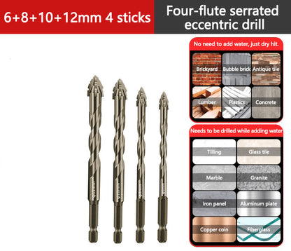 🔥 LIMITED-TIME 50% OFF 🔩 4-Flute Serrated Eccentric Drill Bit Kit — High-Strength, Durable & Versatile