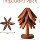 🌲 50% Off Now ✨ Gravity-Activated Wooden Tree Trivet Set — 4 Foldable Trivets & Stand 🎁