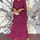 👗 50% OFF NOW! 💝 Artistic Style Loose Dress – Flowy Chiffon Maxi & Shirred Details 🌸