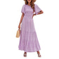 👗 50% OFF NOW! 🌸 Women's Casual Floral Print Maxi Dress – Flutter Sleeves, Smocked High Waist & Flowy Tiered Skirt ✨