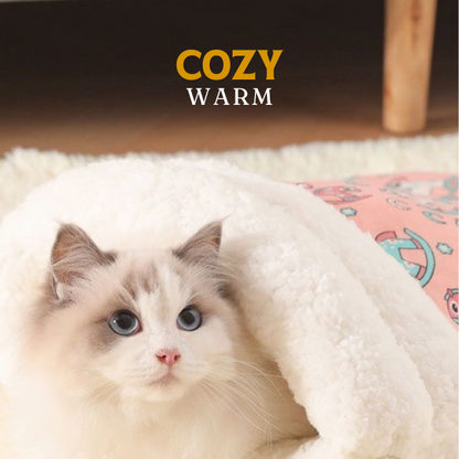 🔥 50% Off Now ✨ Plush Cave-Style Pet Sleeping Bag — Semi-Enclosed & Cozy 🐱