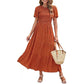 👗 50% OFF NOW! 🌸 Women's Casual Floral Print Maxi Dress – Flutter Sleeves, Smocked High Waist & Flowy Tiered Skirt ✨