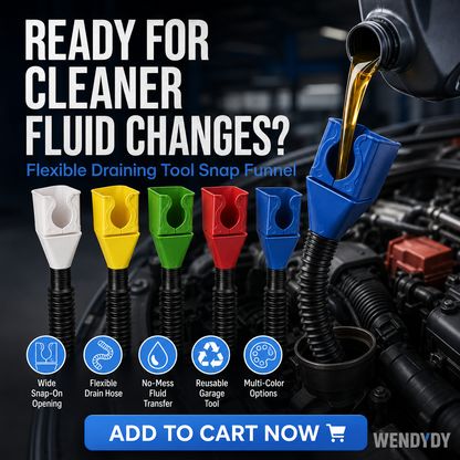 🔧 50% Off Now ✨ Flexible Oil Drain Funnel — Bendable & Reusable ⚡