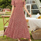 👗 50% OFF NOW! 🌸 Women's Casual Floral Print Maxi Dress – Flutter Sleeves, Smocked High Waist & Flowy Tiered Skirt ✨