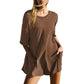 🌞 50% OFF NOW! 👕 Oversized T-Shirt V-Shaped Back Romper – Reversible Design, Soft Viscose & Front Pockets 🦋