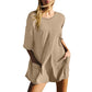 🌞 50% OFF NOW! 👕 Oversized T-Shirt V-Shaped Back Romper – Reversible Design, Soft Viscose & Front Pockets 🦋