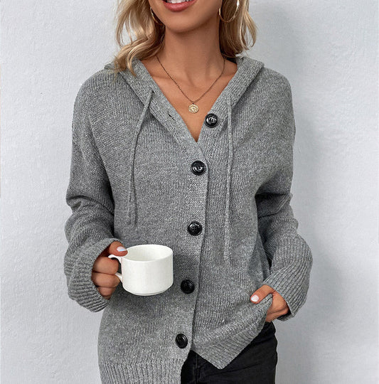 🏆 SALE 50% OFF! 🍂 Women’s Knit Hooded Coat – Cozy Drape, Autumn Ease 🔥