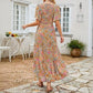 👗 50% OFF NOW! 🌸 Women's Casual Floral Print Maxi Dress – Flutter Sleeves, Smocked High Waist & Flowy Tiered Skirt ✨