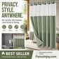 🛁✨50% OFF! 🚿🪟 Finally, a shower curtain that actually keeps water IN — no hooks, no leaks, waffle texture, bright & private. Over 12,658 bathrooms upgraded! ✨
