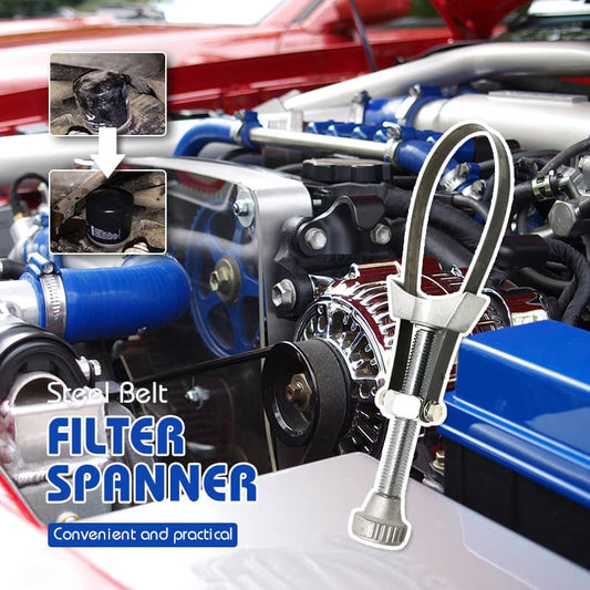 🔧 50% OFF NOW! ✨ Steel Belt Filter Spanner - Durable & Non-Slip Grip, Ideal for Plumbing & Automotive Use 🛠️📦