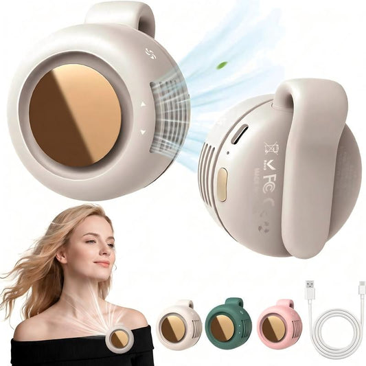 🌬️ 50% OFF NOW!🔋 New 2026 Bladeless Neck Fan – 360° Rotation & Ultra-Quiet – Portable Summer Cooling ☀️