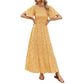 👗 50% OFF NOW! 🌸 Women's Casual Floral Print Maxi Dress – Flutter Sleeves, Smocked High Waist & Flowy Tiered Skirt ✨