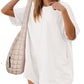🌞 50% OFF NOW! 👕 Oversized T-Shirt V-Shaped Back Romper – Reversible Design, Soft Viscose & Front Pockets 🦋