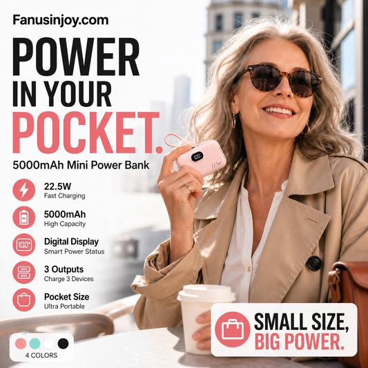 🔋 50% OFF! 📱 5000mAh Mini Power Bank — 22.5W Fast Charge, Pocket Size ⚡