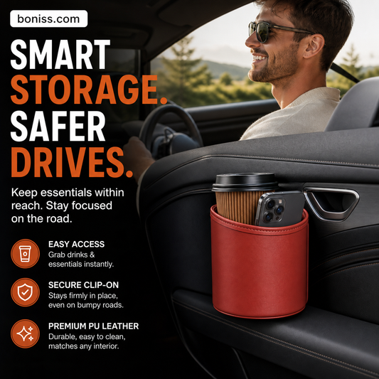 🔥HOT SALE 50% OFF! 🚗💺 25,000+ drivers already use this — clips onto your door in seconds, holds drinks, phones, and sunglasses. Instant extra storage without the clutter. 🧢